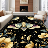 Ultra Soft Area Rug, Non Slip, Stain Resistant, Washable Area Rugs for Living Room, Bedroom, Celestial Vintage Floral Elegance(Gold)