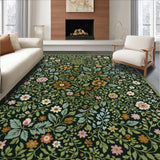 Ultra Soft Area Rug, Non Slip, Stain Resistant, Washable Area Rugs for Living Room, Bedroom, Maximalist Green Boho Living Room Non Slip Rug(Green)