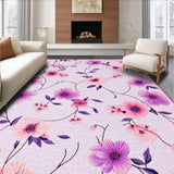 Ultra Soft Area Rug, Non Slip, Stain Resistant, Washable Area Rugs for Living Room, Bedroom, Vibrant Summer Botanical Design(Pink)