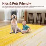 Ultra Soft Area Rug, Non Slip, Stain Resistant, Washable Area Rugs for Living Room, Bedroom, Charming Sunrise Textured Weave(Yellow)