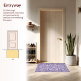 Ultra Soft Area Rug, Non Slip, Stain Resistant, Washable Area Rugs for Living Room, Bedroom, Soft Purple Nursery Oriental Washable Area Rug(Purple)