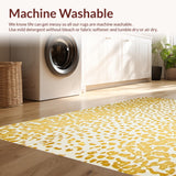 Ultra Soft Area Rug, Non Slip, Stain Resistant, Washable Area Rugs for Living Room, Bedroom, Wild Leopard Spot Irregular Shaped for Unique Floor Decor(Gold)