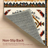 Ultra Soft Area Rug, Non Slip, Stain Resistant, Washable Area Rugs for Living Room, Bedroom, Farmhouse Tribal Low Pile Living Room Carpet(Beige)