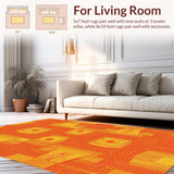 Ultra Soft Area Rug, Non Slip, Stain Resistant, Washable Area Rugs for Living Room, Bedroom, Vibrant Playful Fish Aesthetic(Orange)