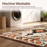 Ultra Soft Area Rug, Non Slip, Stain Resistant, Washable Area Rugs for Living Room, Bedroom, Rustic Vintage Tiled Aesthetic(Beige)