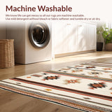 Ultra Soft Area Rug, Non Slip, Stain Resistant, Washable Area Rugs for Living Room, Bedroom, Rustic Vintage Southwest Aesthetic(Beige)