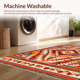 Ultra Soft Area Rug, Non Slip, Stain Resistant, Washable Area Rugs for Living Room, Bedroom, Elegant Southwestern Medallion Style(Orange)