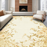 Ultra Soft Area Rug, Non Slip, Stain Resistant, Washable Area Rugs for Living Room, Bedroom, Floral Symphony Beige Vintage Style Area(Beige)