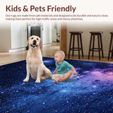 Ultra Soft Area Rug, Non Slip, Stain Resistant, Washable Area Rugs for Living Room, Bedroom, Ethereal Skyward Color Symphony(Blue)