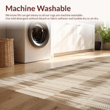 Ultra Soft Area Rug, Non Slip, Stain Resistant, Washable Area Rugs for Living Room, Bedroom, Eclectic Layered Patterned Appeal(Beige)