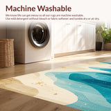 Ultra Soft Area Rug, Non Slip, Stain Resistant, Washable Area Rugs for Living Room, Bedroom, Seaside Escape Coastal Rug With Elegant Maritime Charm(Blue)
