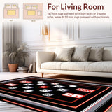 Ultra Soft Area Rug, Non Slip, Stain Resistant, Washable Area Rugs for Living Room, Bedroom, Bold Red and White Dice Aesthetic(White)