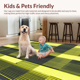 Ultra Soft Area Rug, Non Slip, Stain Resistant, Washable Area Rugs for Living Room, Bedroom, Luxurious Monochrome Artistic Flair(Yellow)