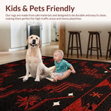 Ultra Soft Area Rug, Non Slip, Stain Resistant, Washable Area Rugs for Living Room, Bedroom, Earthy Western Geometric Elegance(Black)