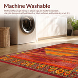Ultra Soft Area Rug, Non Slip, Stain Resistant, Washable Area Rugs for Living Room, Bedroom, Natural Fiber Festive Design(Red)