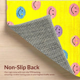 Ultra Soft Area Rug, Non Slip, Stain Resistant, Washable Area Rugs for Living Room, Bedroom, Cheerful Whimsical Emotion Design(Yellow)