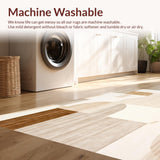 Ultra Soft Area Rug, Non Slip, Stain Resistant, Washable Area Rugs for Living Room, Bedroom, Contemporary Cream & Brown Geometric Area(Beige)