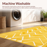 Ultra Soft Area Rug, Non Slip, Stain Resistant, Washable Area Rugs for Living Room, Bedroom, Bold Yellow Contemporary Flair(Yellow)