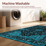 Traditional Blue Tones Retro Motif(Black)