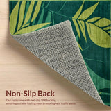 Ultra Soft Area Rug, Non Slip, Stain Resistant, Washable Area Rugs for Living Room, Bedroom, Sleek Geometric Floral Composition(Green)