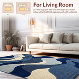 Contemporary Curvilinear Motif(Blue)