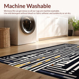 Ultra Soft Area Rug, Non Slip, Stain Resistant, Washable Area Rugs for Living Room, Bedroom, Whimsical Graphic Animal Pattern(Black)