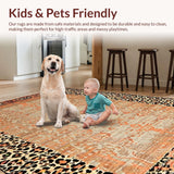 Ultra Soft Area Rug, Non Slip, Stain Resistant, Washable Area Rugs for Living Room, Bedroom, Stylish Earthy Leopard Aesthetic(Beige)