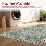 Ultra Soft Area Rug, Non Slip, Stain Resistant, Washable Area Rugs for Living Room, Bedroom, Sophisticated Cream Floral Pattern(Ivory)