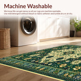 Ultra Soft Area Rug, Non Slip, Stain Resistant, Washable Area Rugs for Living Room, Bedroom, Scandinavian Spotted Abstract Area(Green)