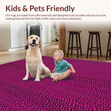 Ultra Soft Area Rug, Non Slip, Stain Resistant, Washable Area Rugs for Living Room, Bedroom, Sleek Modern Leopard Inspiration(Pink)