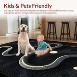 Ultra Soft Area Rug, Non Slip, Stain Resistant, Washable Area Rugs for Living Room, Bedroom, Stylish Monochrome Animal Print(Black)