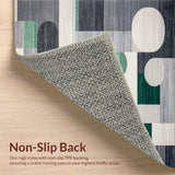 Ultra Soft Area Rug, Non Slip, Stain Resistant, Washable Area Rugs for Living Room, Bedroom, Vivid Modern Organic Shapes(Gray)