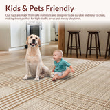 Ultra Soft Area Rug, Non Slip, Stain Resistant, Washable Area Rugs for Living Room, Bedroom, Subtle Warmth Textural Embrace(Beige)