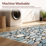 Ultra Soft Area Rug, Non Slip, Stain Resistant, Washable Area Rugs for Living Room, Bedroom, Modern Area with Pebble Stone Aesthetic in Elegant Neutral Shades(Gray)