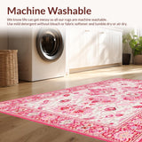 Elegant Low Pile Flower Motif(Pink)