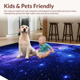 Ultra Soft Area Rug, Non Slip, Stain Resistant, Washable Area Rugs for Living Room, Bedroom, Enchanting Astral Patterned Delight(Blue)