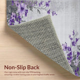 Ultra Soft Area Rug, Non Slip, Stain Resistant, Washable Area Rugs for Living Room, Bedroom, Contemporary Soft Petal Motif(Gray)