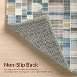 Ultra Soft Area Rug, Non Slip, Stain Resistant, Washable Area Rugs for Living Room, Bedroom, Abstract Blue-Grey Rug(Blue)