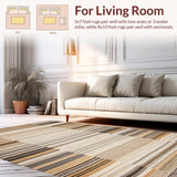 Ultra Soft Area Rug, Non Slip, Stain Resistant, Washable Area Rugs for Living Room, Bedroom, Sophisticated Organic Textural Blend(Beige)