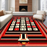 Ultra Soft Area Rug, Non Slip, Stain Resistant, Washable Area Rugs for Living Room, Bedroom, Stylish Minimalist Dice Design(Red)