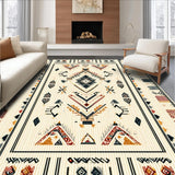 Tribal Design Plush Entryway Non Shedding(Beige)