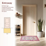 Ultra Soft Area Rug, Non Slip, Stain Resistant, Washable Area Rugs for Living Room, Bedroom, Luxurious Gray Trellis Aesthetics(Ivory)