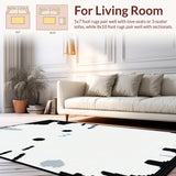 Ultra Soft Area Rug, Non Slip, Stain Resistant, Washable Area Rugs for Living Room, Bedroom, Soft Cozy White Cat Imagery(White)