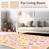 Ultra Soft Area Rug, Non Slip, Stain Resistant, Washable Area Rugs for Living Room, Bedroom, Stylish Bright Inspirational Aesthetic(Pink)