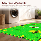 Ultra Soft Area Rug, Non Slip, Stain Resistant, Washable Area Rugs for Living Room, Bedroom, Cheerful Green Insect Design(Green)
