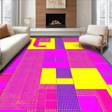 Ultra Soft Area Rug, Non Slip, Stain Resistant, Washable Area Rugs for Living Room, Bedroom, Nostalgic Hip Hop Aesthetic Pattern(Yellow)