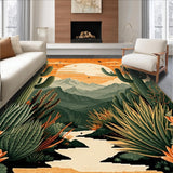 Ultra Soft Area Rug, Non Slip, Stain Resistant, Washable Area Rugs for Living Room, Bedroom, Vibrant Earthy Sun Moon Pattern(Orange)