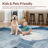 Ultra Soft Area Rug, Non Slip, Stain Resistant, Washable Area Rugs for Living Room, Bedroom, Modern Snowball Inspired Pattern(Blue)