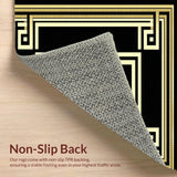 Ultra Soft Area Rug, Non Slip, Stain Resistant, Washable Area Rugs for Living Room, Bedroom, Sophisticated Elegant Lattice Pattern(Black)