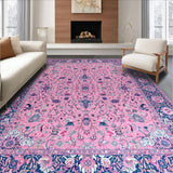 Ultra Soft Area Rug, Non Slip, Stain Resistant, Washable Area Rugs for Living Room, Bedroom, Coastal Oceanic Color Harmony(Pink)